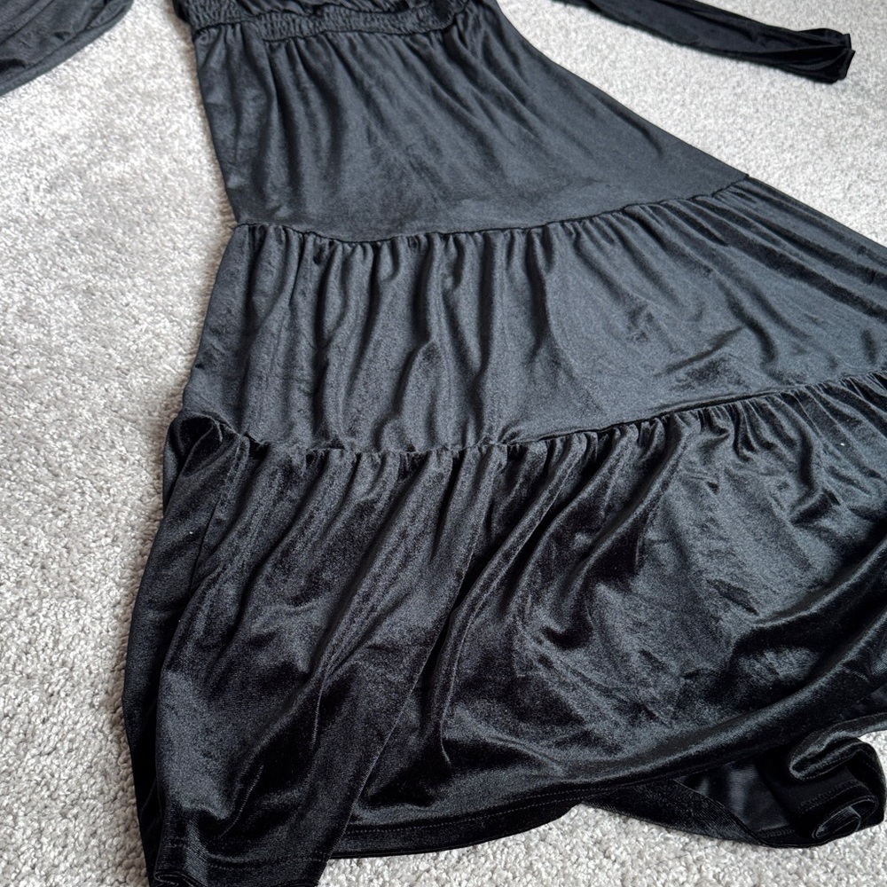 Knox Rose Black Velvet Maxi Dress Medium - Picture 7 of 7